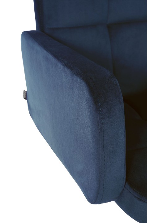 Conjunto de 2 bancos altos Los Angeles veludo cromado, azul