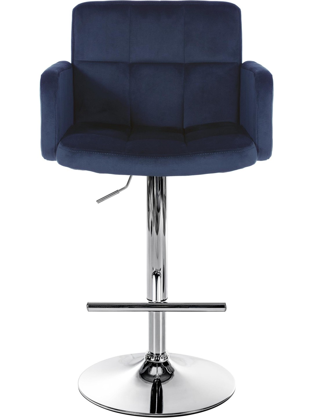 Conjunto de 2 bancos altos Los Angeles veludo cromado, azul