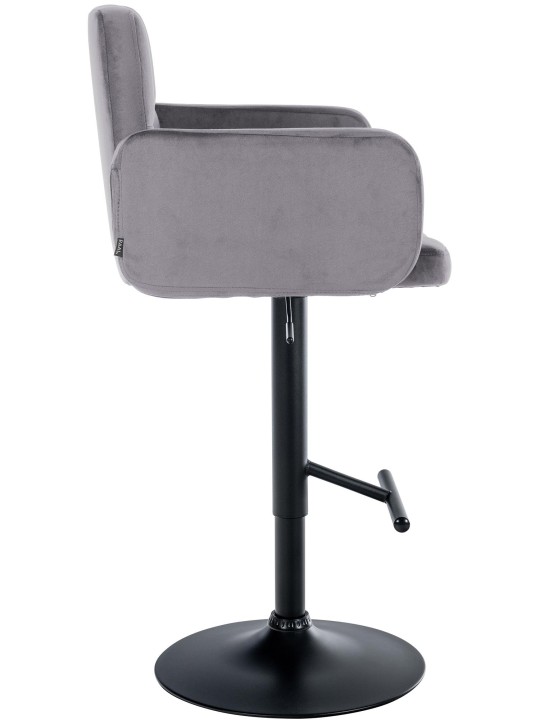 Conjunto de 2 bancos altos de veludo Los Angeles, cinza escuro Conjunto de 2 bancos altos de veludo Los Angeles, cinza escuro