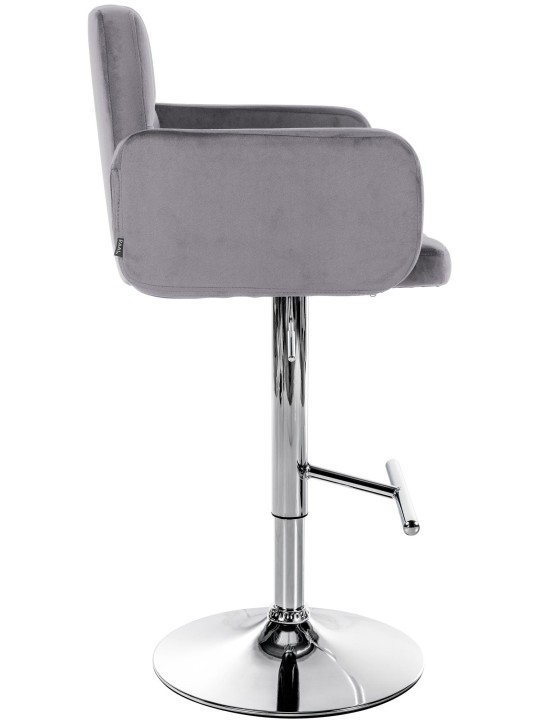 Conjunto de 2 bancos altos Los Angeles veludo cromado, cinza escuro