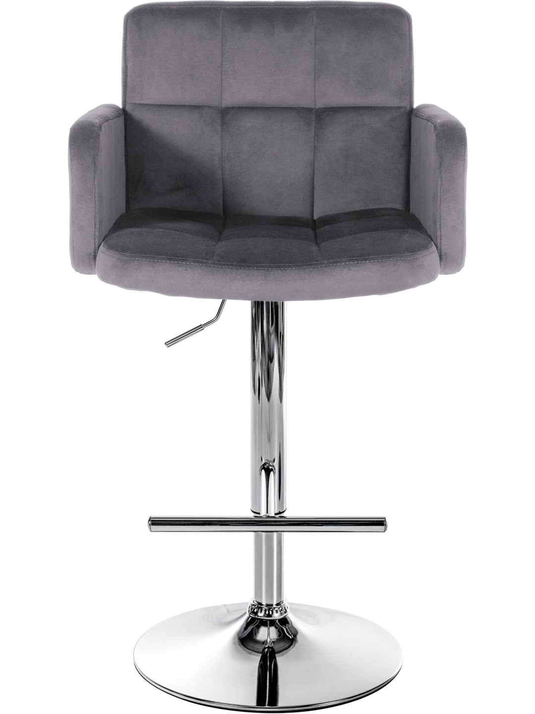 Conjunto de 2 bancos altos Los Angeles veludo cromado, cinza escuro