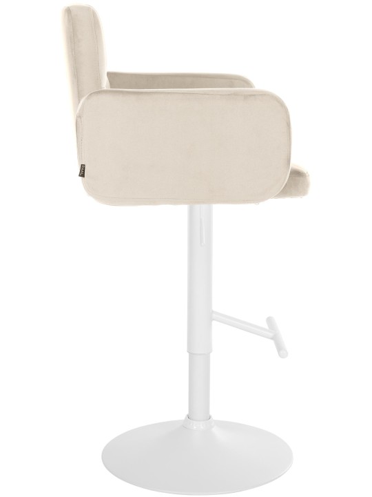 Conjunto de 2 bancos altos de veludo Los Angeles, creme
