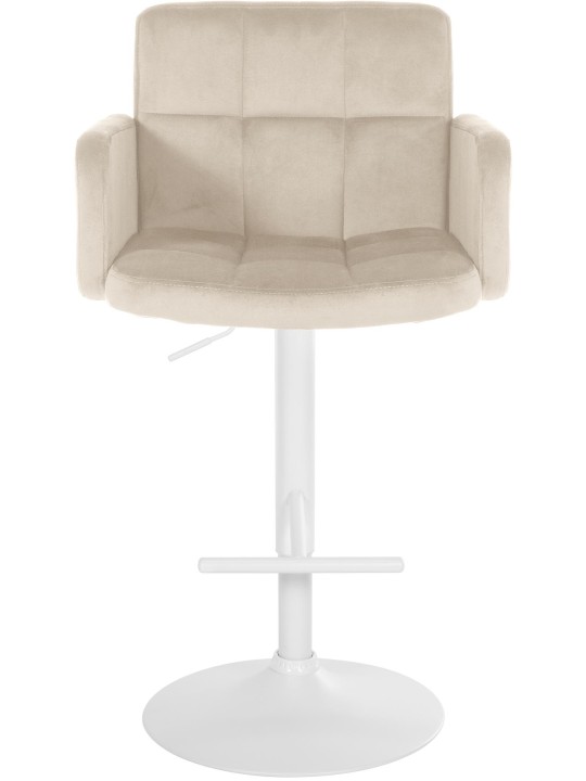 Conjunto de 2 bancos altos de veludo Los Angeles, creme