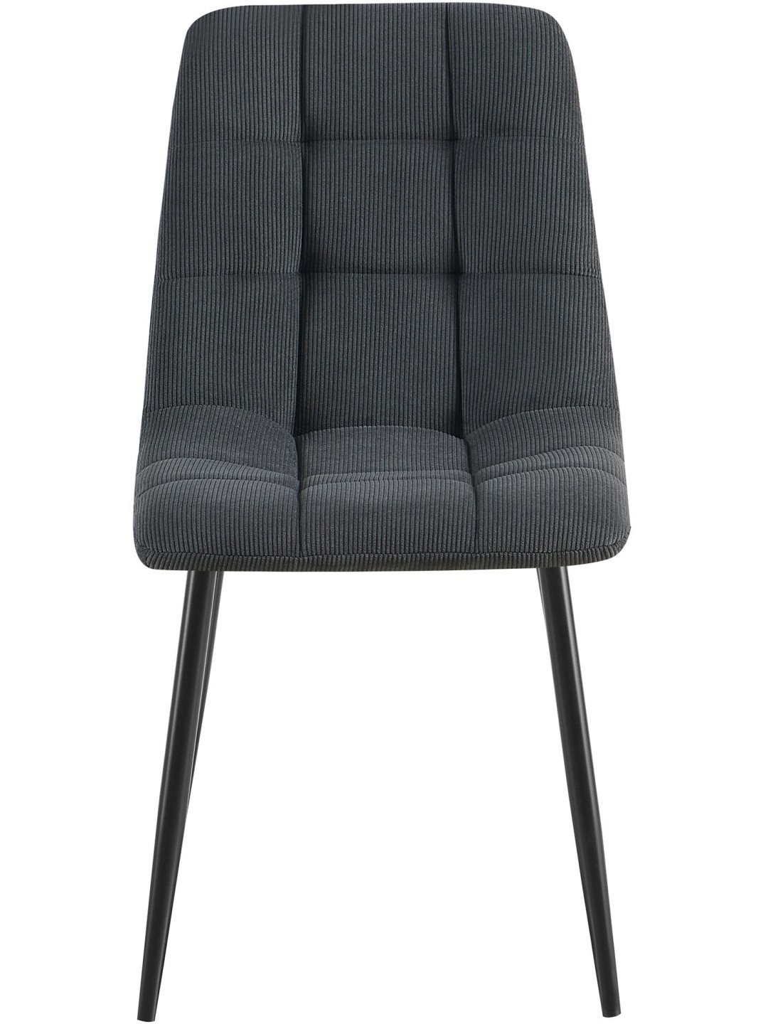 Conjunto de 2 cadeiras de jantar Antibes Cord, preto