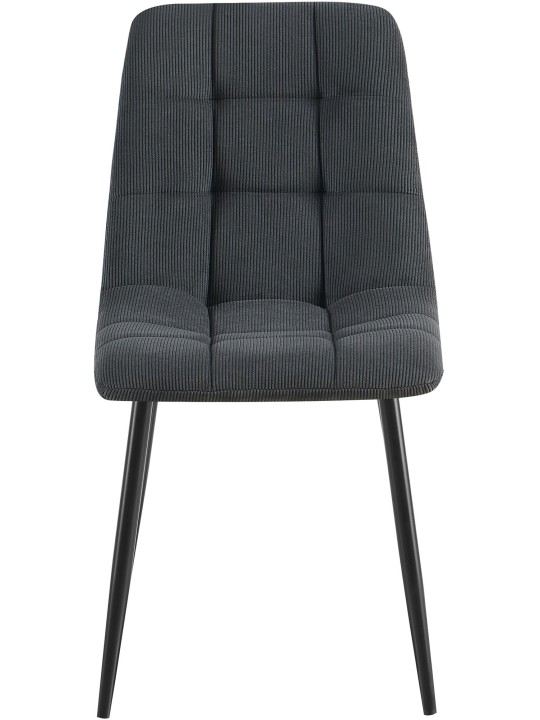 Conjunto de 2 cadeiras de jantar Antibes Cord, preto