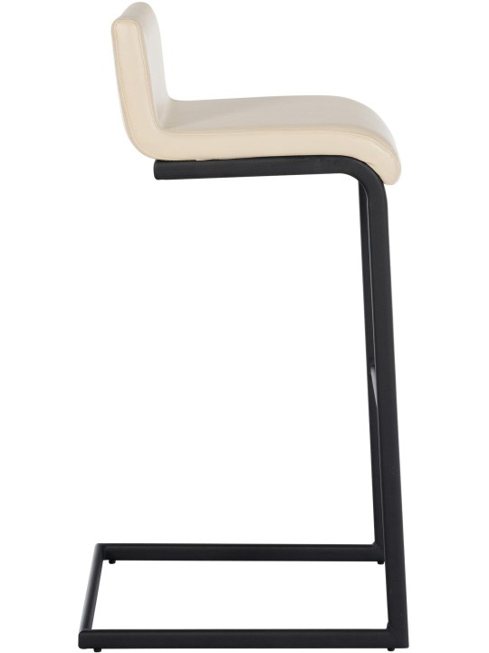 Conjunto de 2 bancos altos Newport B em pele sintética, creme