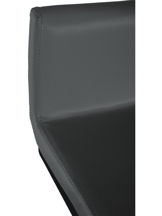 Conjunto de 2 bancos altos Newport B em pele sintética, cinza escuro