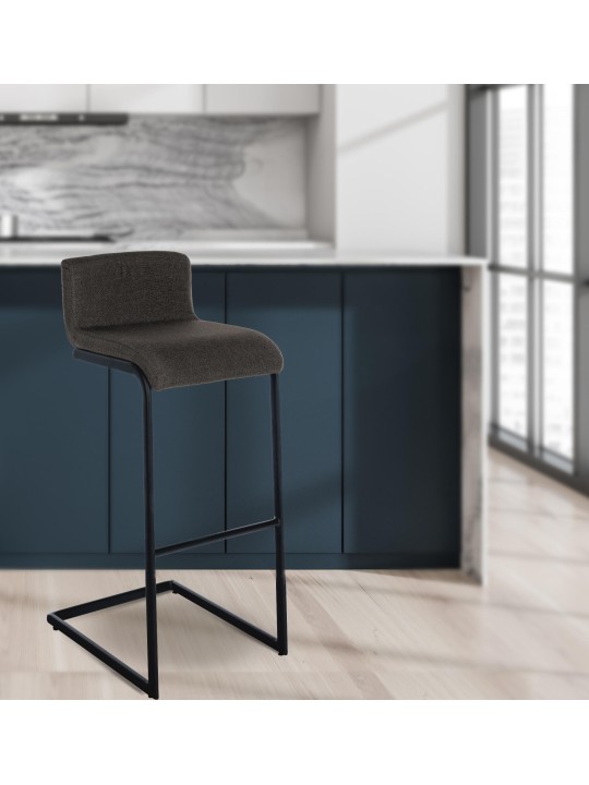 Conjunto de 2 bancos altos em tecido Newport B, cinza escuro Conjunto de 2 bancos altos em tecido Newport B, cinza escuro