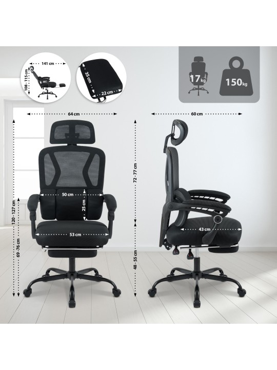 Cadeira de escritório Liberton, preto