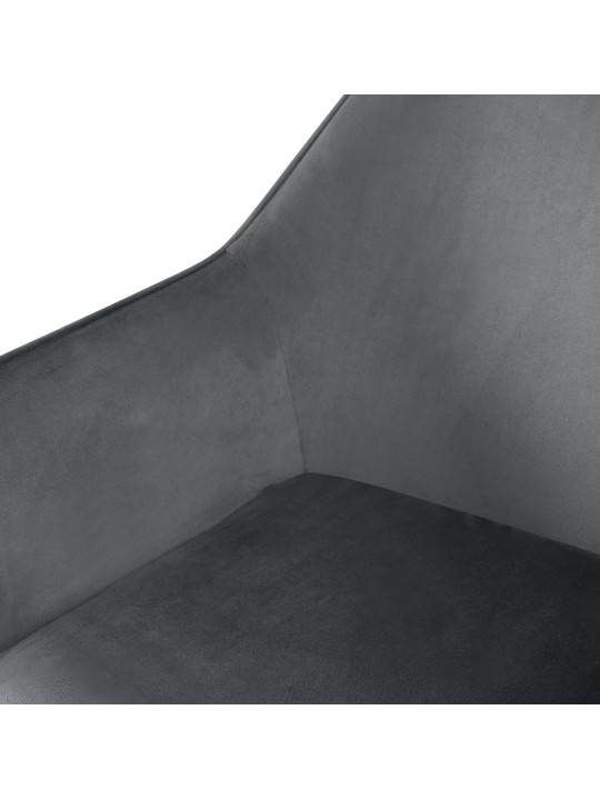 Cadeira de jantar de veludo Vessa, cinza escuro