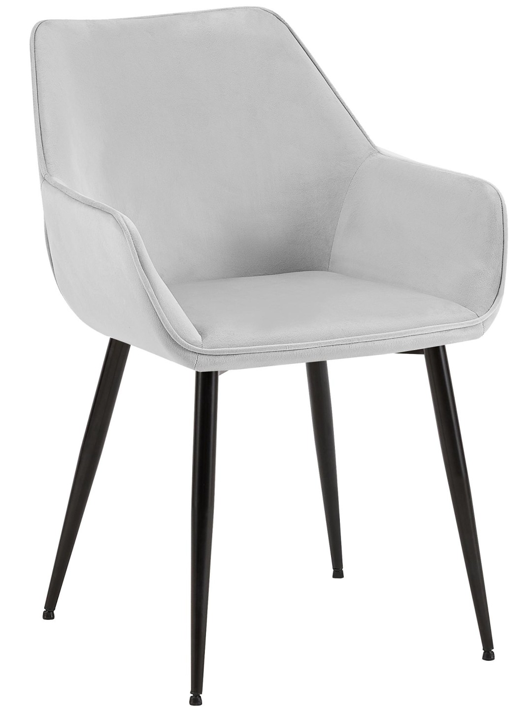 Cadeira de jantar de veludo Vessa, cinza claro