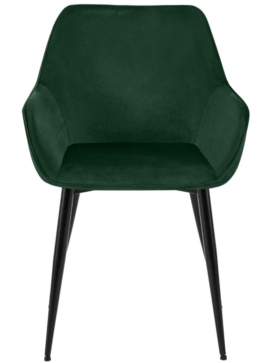 Conjunto de 2 cadeiras de jantar em veludo Vessa, verde Conjunto de 2 cadeiras de jantar em veludo Vessa, verde