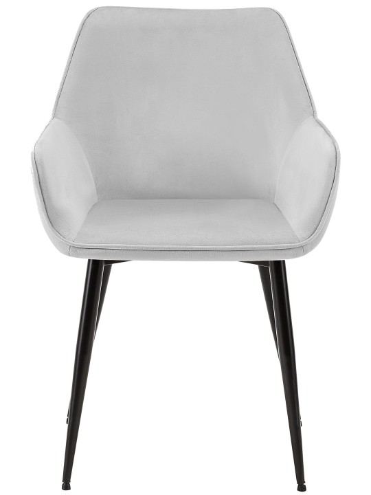 Conjunto de 2 cadeiras de jantar em veludo Vessa, cinza claro Conjunto de 2 cadeiras de jantar em veludo Vessa, cinza claro