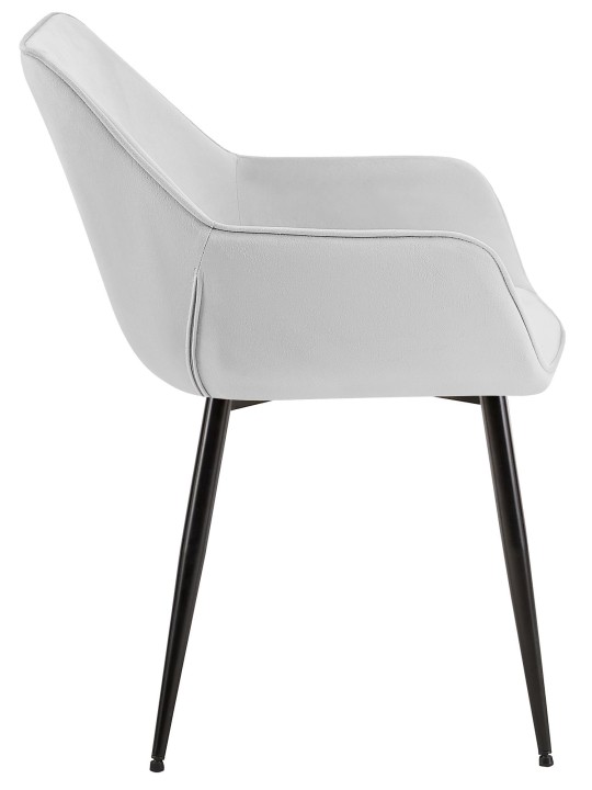 Conjunto de 2 cadeiras de jantar em veludo Vessa, cinza claro Conjunto de 2 cadeiras de jantar em veludo Vessa, cinza claro