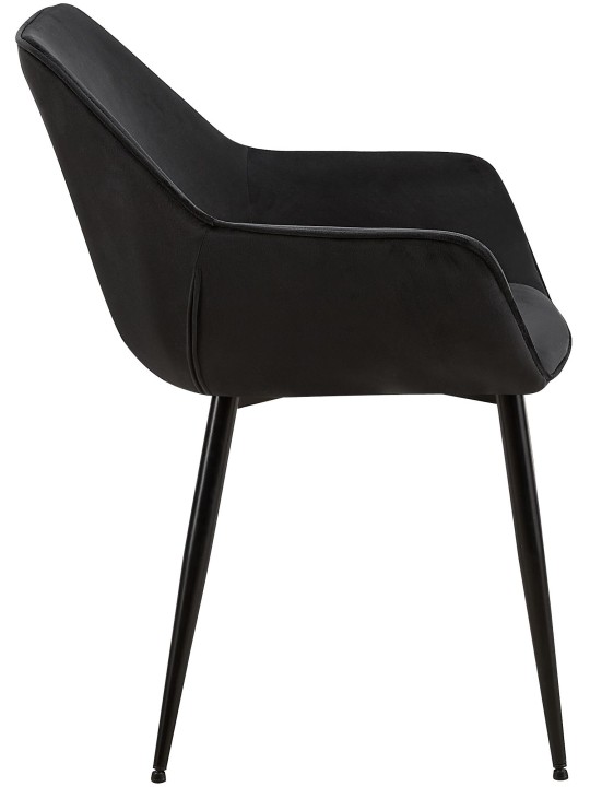 Cadeira da sala de jantar veludo Luena, preto Cadeira da sala de jantar veludo Luena, preto
