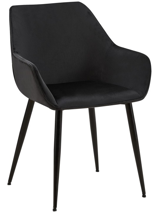 Cadeira da sala de jantar veludo Luena, preto Cadeira da sala de jantar veludo Luena, preto