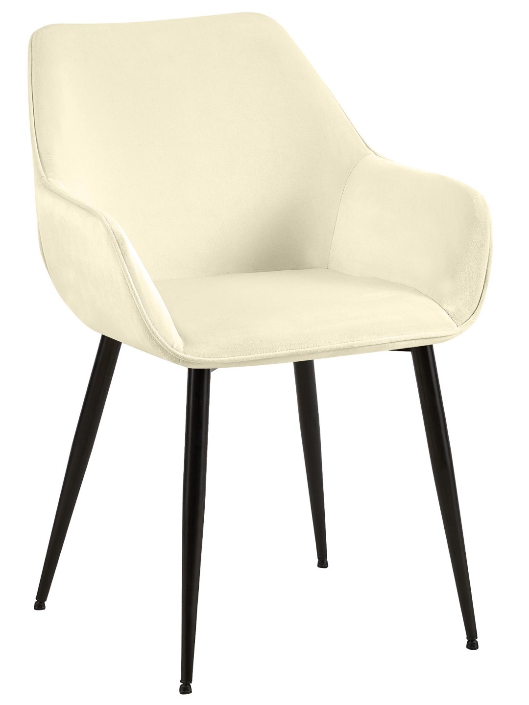 Cadeira da sala de jantar veludo Luena, creme