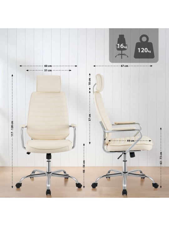 Cadeira de escritório Rako, creme