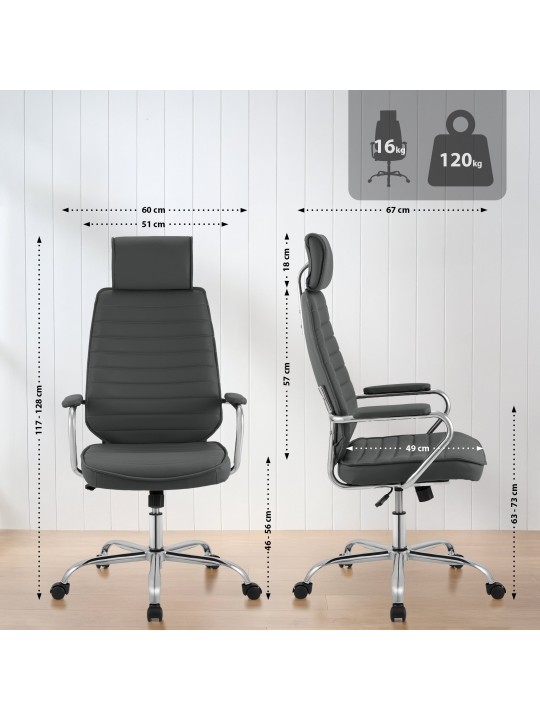 Cadeira de escritório Rako, cinza