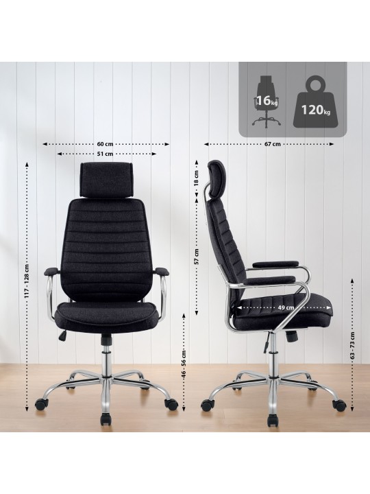 Cadeira de escritório Rako tecido, preto