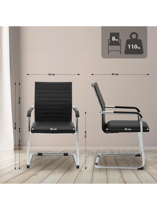 Cadeira para visitantes Hakon, preto