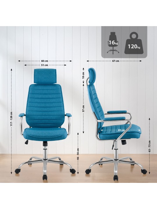 Cadeira de escritório Rako tecido, azul Cadeira de escritório Rako tecido, azul
