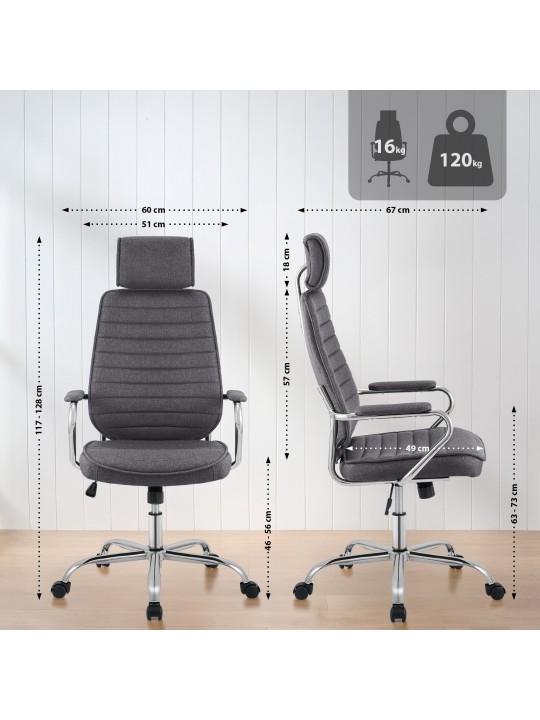 Cadeira de escritório Rako tecido, cinza escuro Cadeira de escritório Rako tecido, cinza escuro