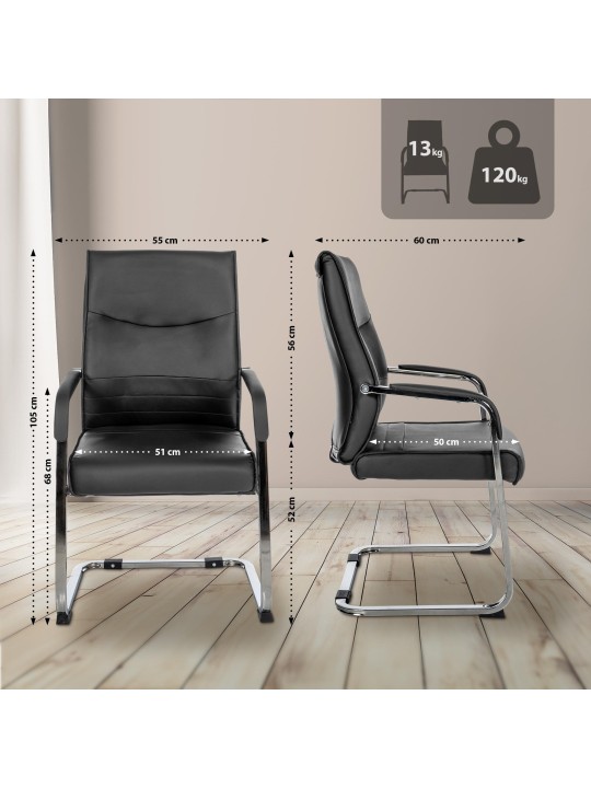 Conjunto de 2 cadeiras para visitantes Hobart, preto