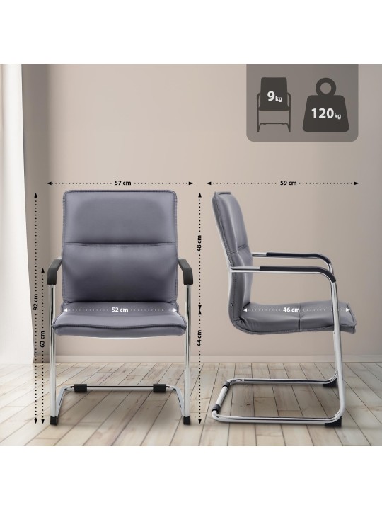 Conjunto de 2 cadeiras para visitantes Seattle, cinza