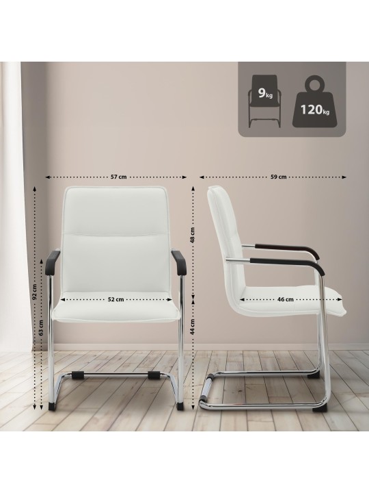 Conjunto de 2 cadeiras para visitantes Seattle, branco