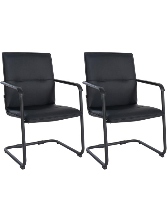 Conjunto de 2 cadeiras para visitantes Seattle, preto/preto