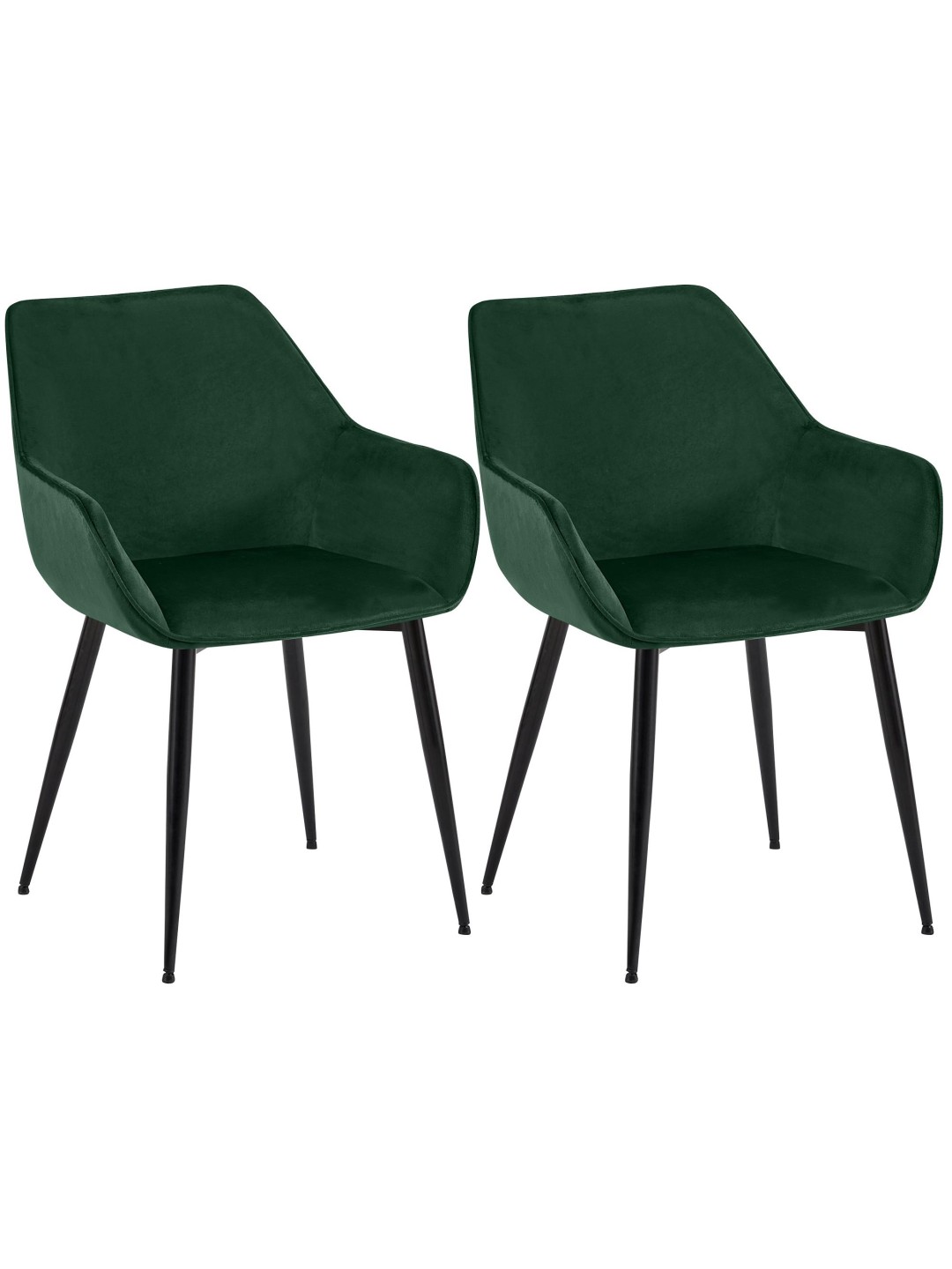 Conjunto de 2 cadeiras para sala de jantar veludo Luena, verde