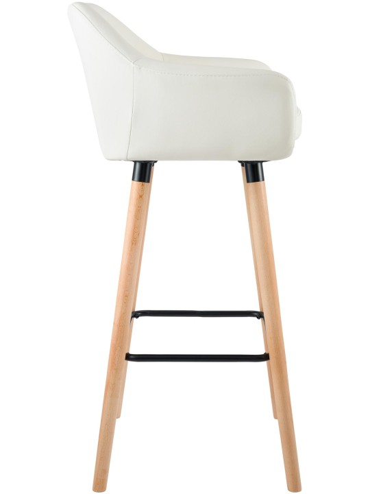 Banqueta alta Grant couro sintético, creme