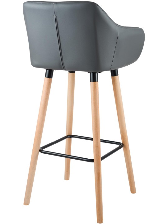 Banqueta alta Grant couro sintético, cinza