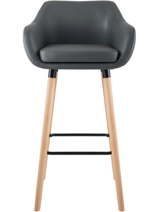 Banqueta alta Grant couro sintético, cinza