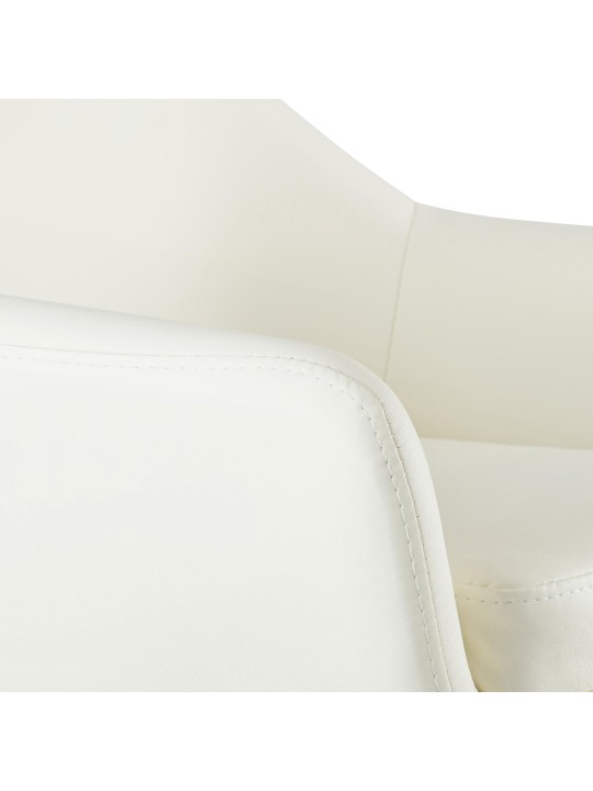 Conjunto de 2 bancos altos em pele sintética Grant, creme