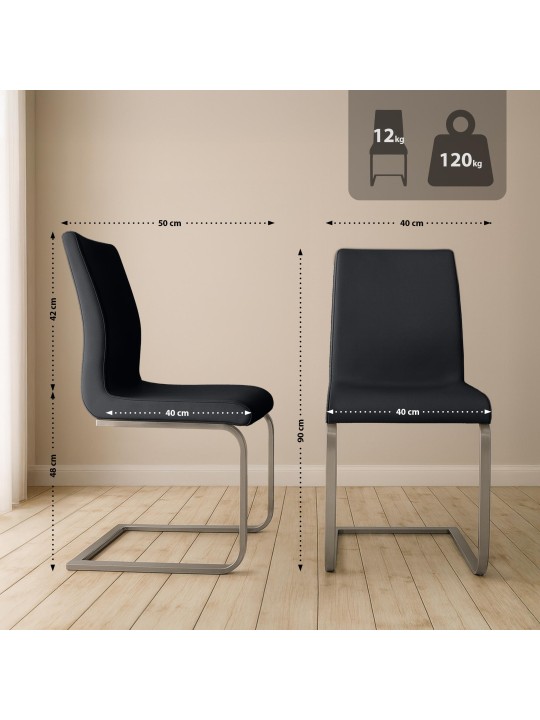 Conjunto de 2 cadeiras de jantar Belfort, preto Conjunto de 2 cadeiras de jantar Belfort, preto