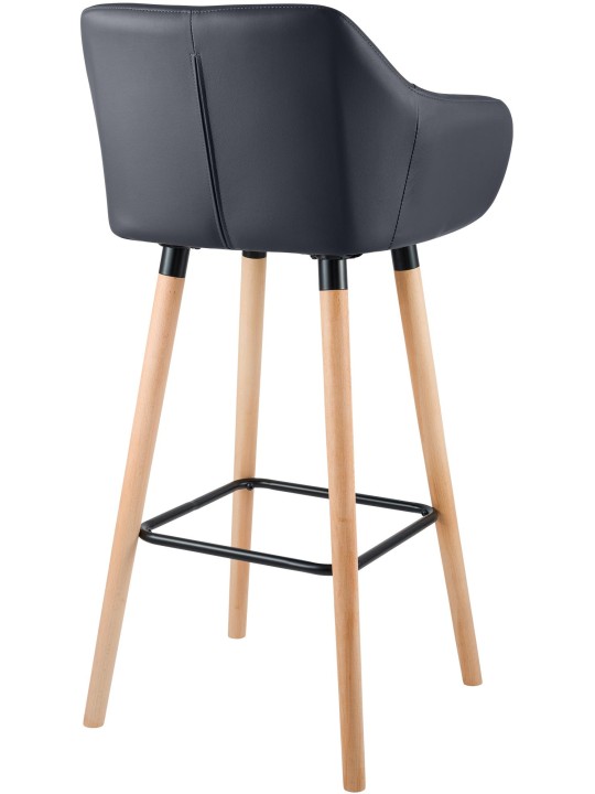 Conjunto de 2 bancos altos em pele sintética Grant, preto Conjunto de 2 bancos altos em pele sintética Grant, preto