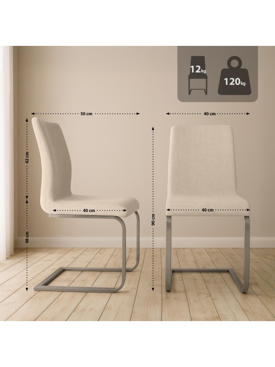 Cadeira de jantar Belfort FABRIC, creme