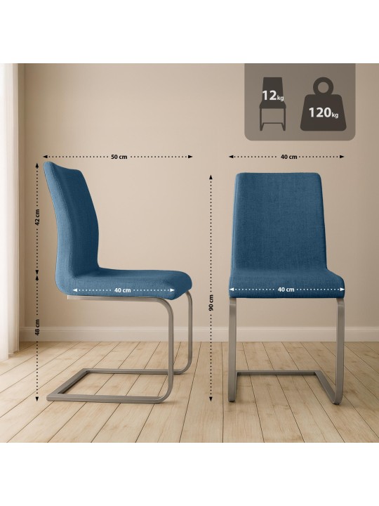 Cadeira de jantar Belfort FABRIC, azul