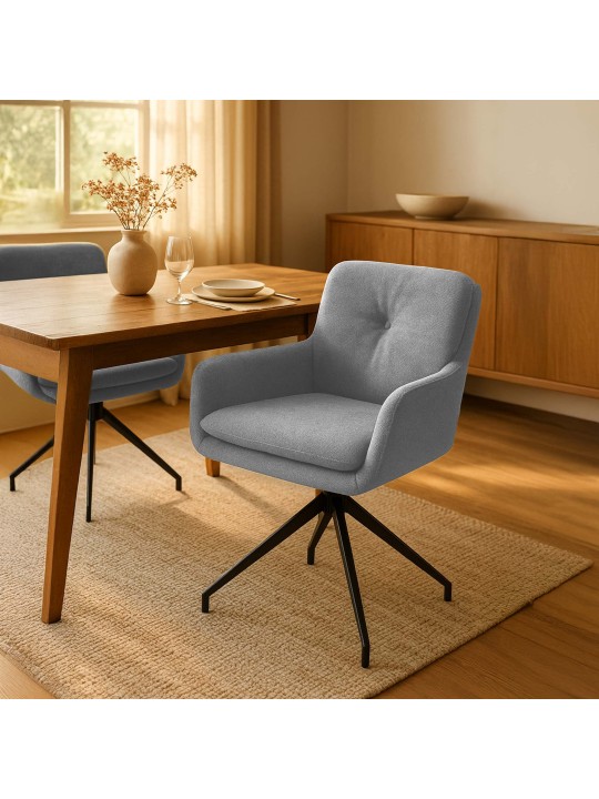 Cadeira de jantar tecido Pickett, cinza