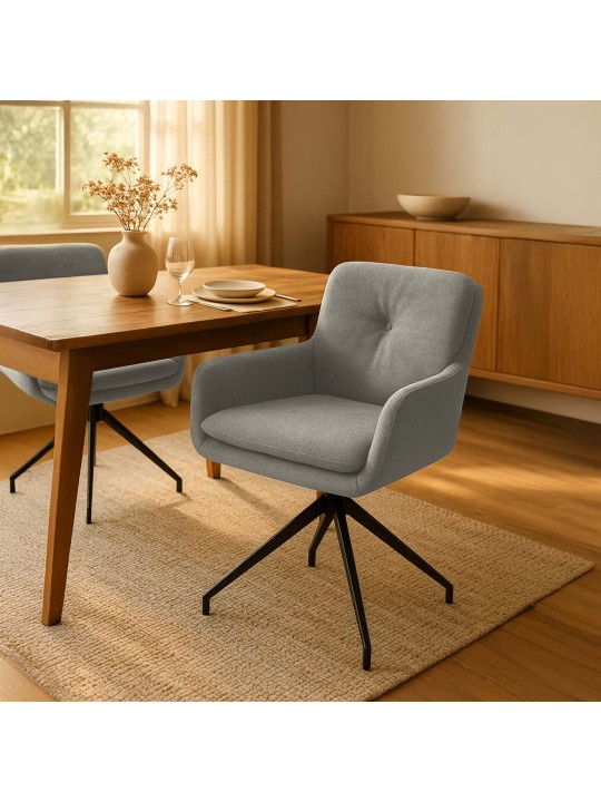 Cadeira de jantar tecido Pickett, taupe