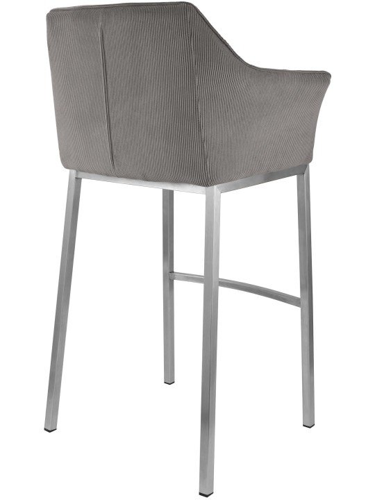 Banqueta alta Damaso E Cord com estrutura de 4 pés, taupe
