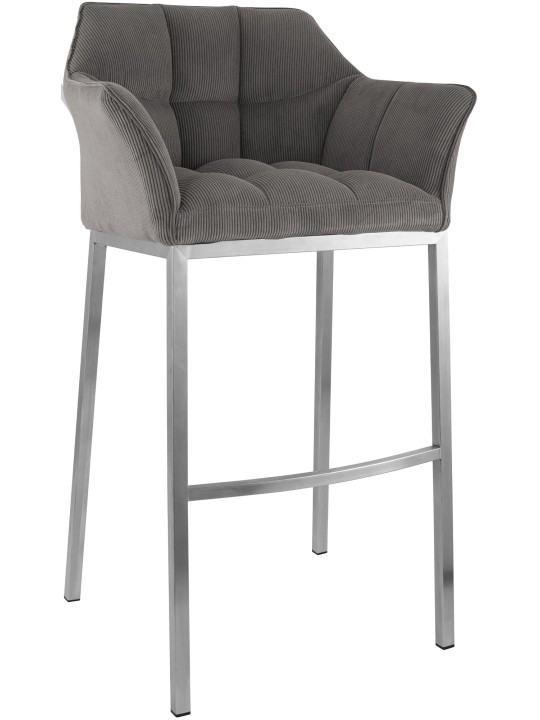 Banqueta alta Damaso E Cord com estrutura de 4 pés, taupe