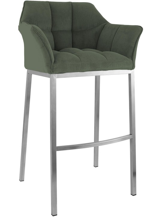 Banqueta alta Damaso E Cord com estrutura de 4 pés, verde