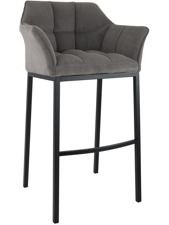 Banqueta alta Damaso B Cord com estrutura de 4 pés, taupe