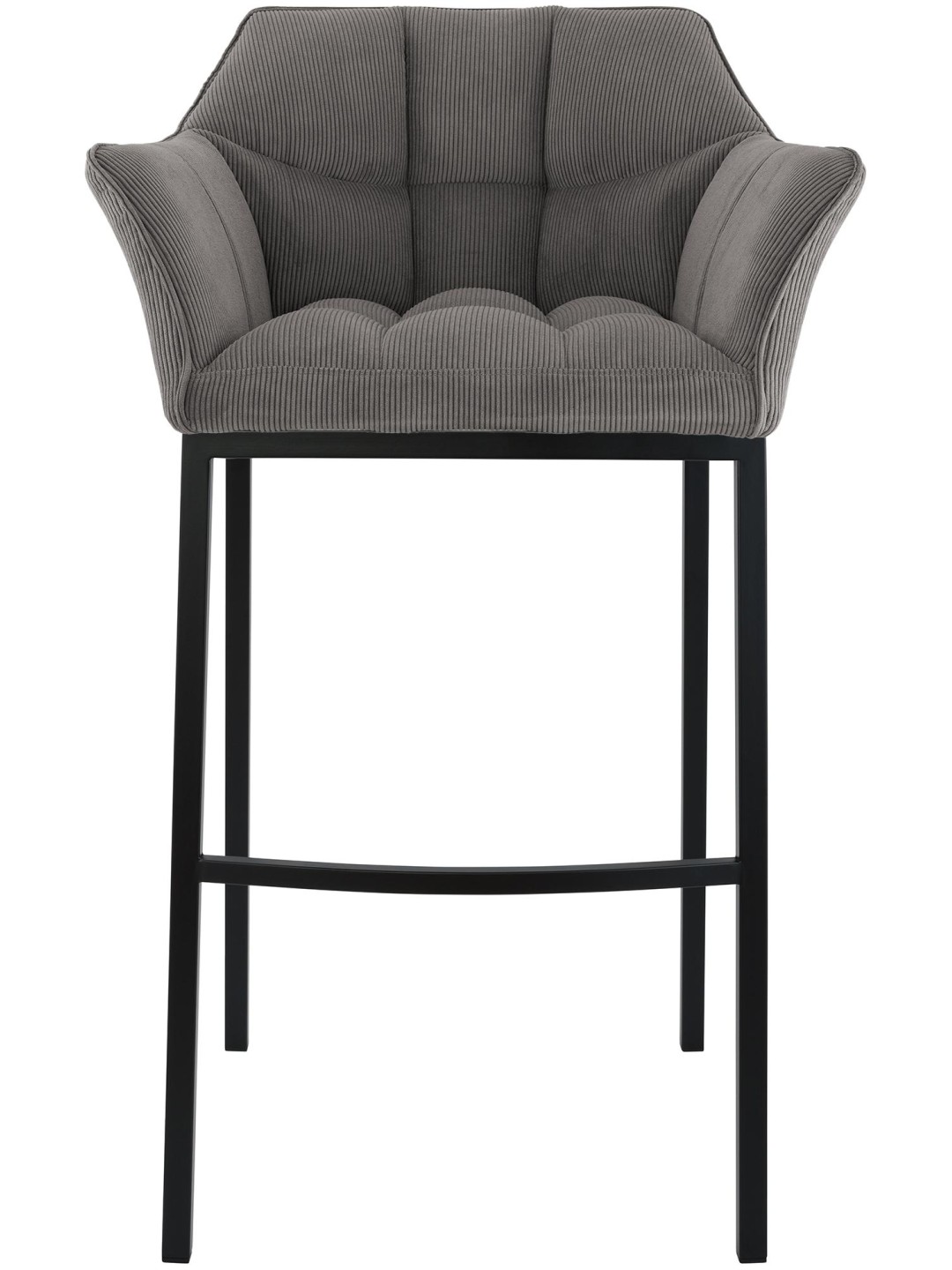 Banqueta alta Damaso B Cord com estrutura de 4 pés, taupe
