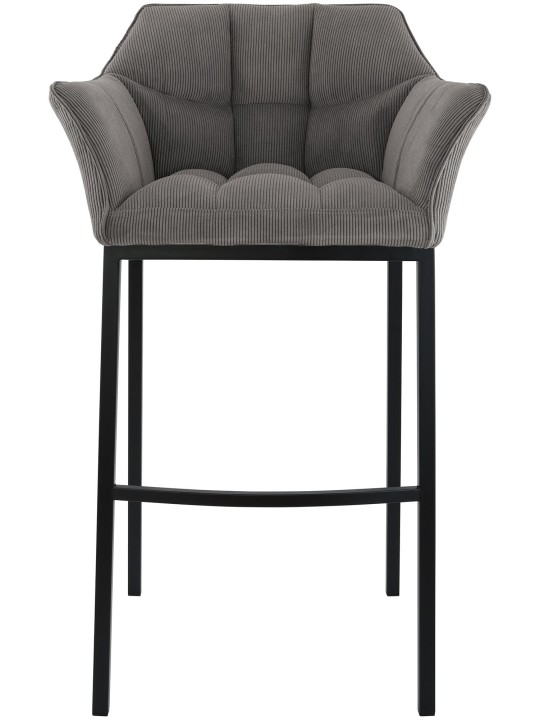 Banqueta alta Damaso B Cord com estrutura de 4 pés, taupe