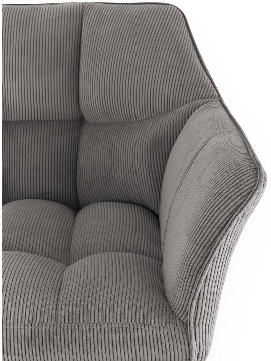 Banqueta alta Damaso B Cord com estrutura de 4 pés, taupe