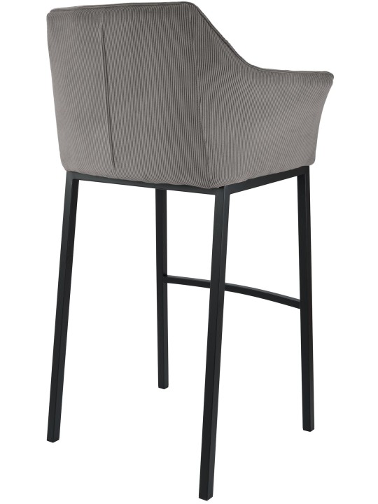 Banqueta alta Damaso B Cord com estrutura de 4 pés, taupe